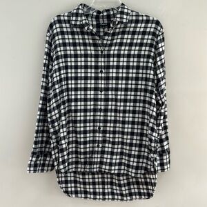 *LIKE NEW* Madewell Women's Black/White Plaid Flannel Shirt- Size S